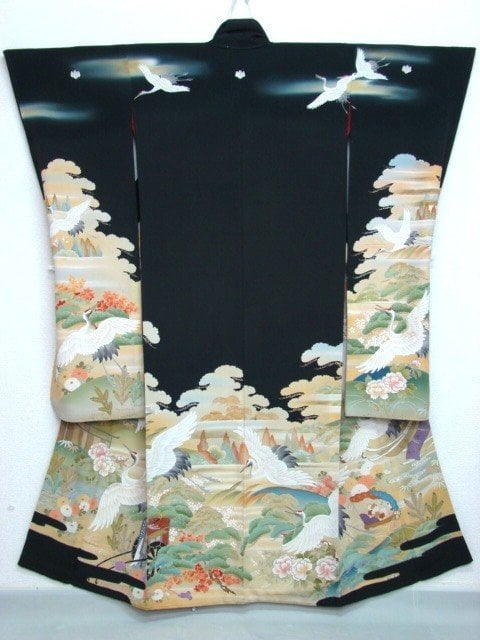 kimono-furisode-paesaggio-cicogne
