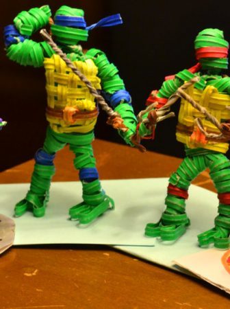 Teenage Mutant Ninja Turtles made from twist ties