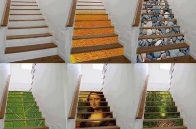 Creative painted designs on staircases
