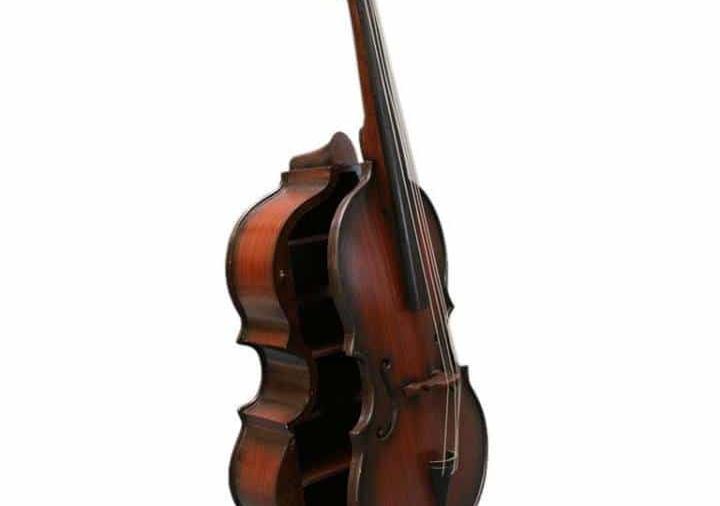 Stand-Up Bass Liquor Cabinet