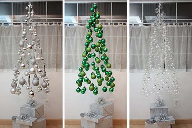 Albero Di Natale Con Fotografie Appese.Albero Invisibile Sospeso Nella Stanza Design Miss