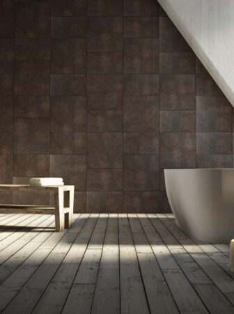 Luna, il bagno si veste di pelle