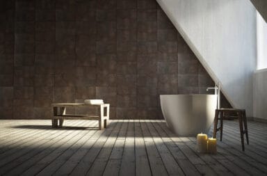 Luna, il bagno si veste di pelle