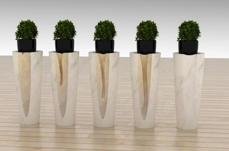 Clessidra, un sottovaso che rappresenta lo scorrere del tempo