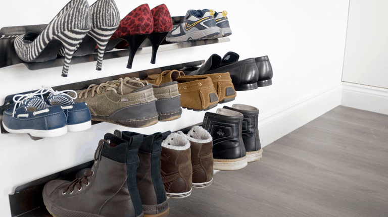 Scarpiera orizzontale da parete in acciaio