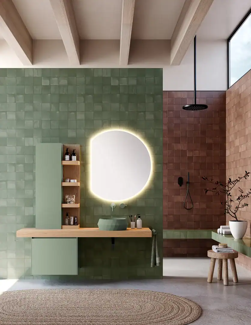 Dettaglio di un lavabo in teknorit con texture compatte e continue