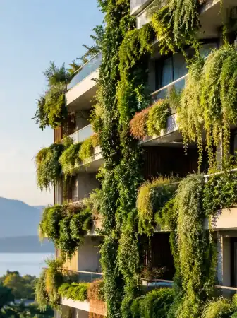 Facciata verde residenziale, progetto vivo