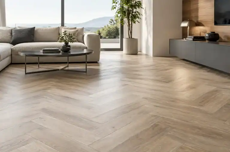 Parquet gres porcellanato per interni contemporanei