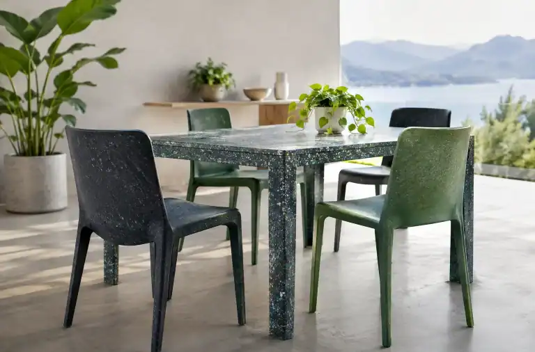 Mobili in plastica riciclata dal carattere contemporaneo
